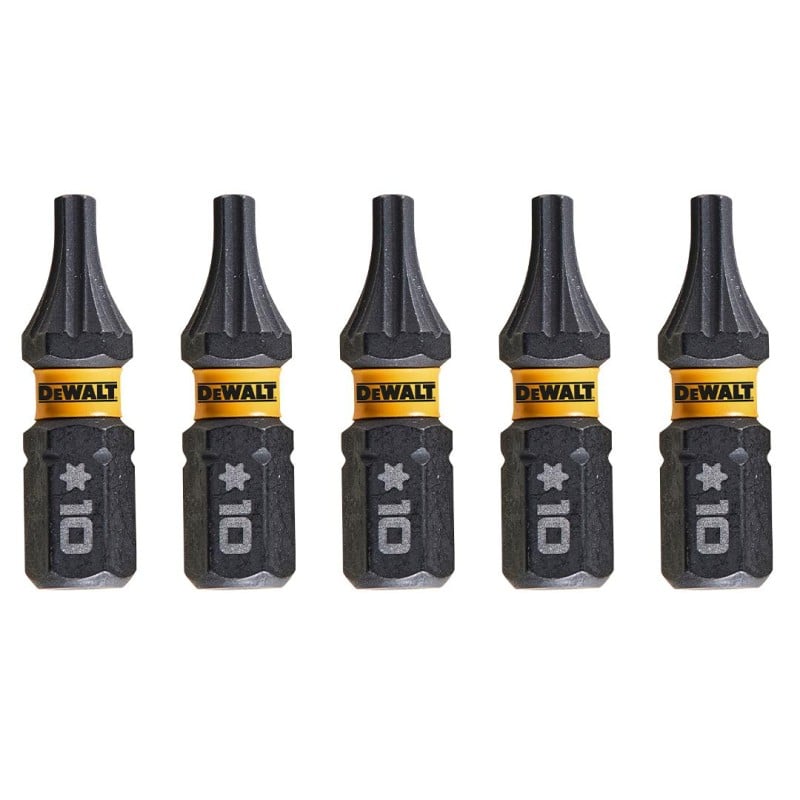 Zestaw 5 szt. końcówek udarowych TORX T10/25mm, DeWALT DT7379T Impact Torsion