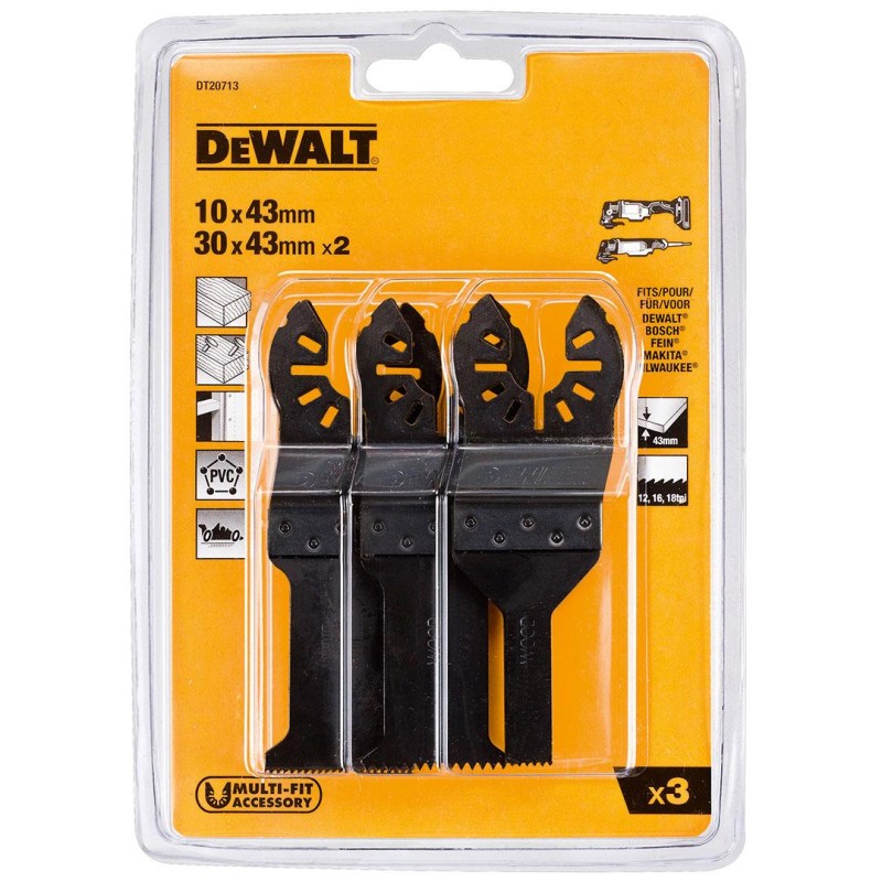 Zestaw 3 brzeszczotów do multitool DeWALT DT20713