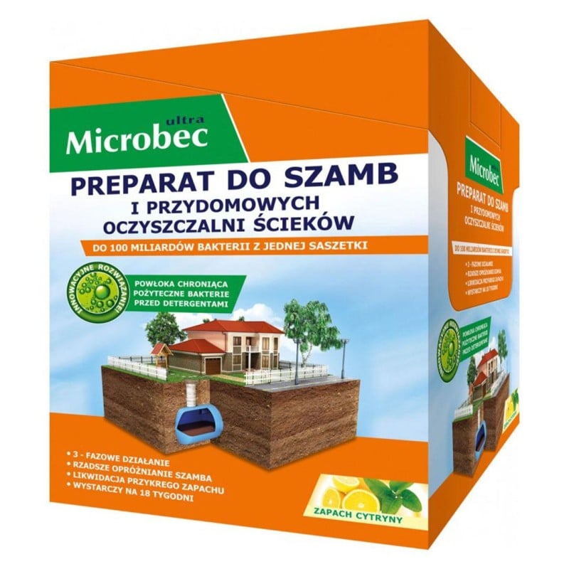 Preparat do szamb BROS Microbec Ultra 18x25 g cytrynowy B207