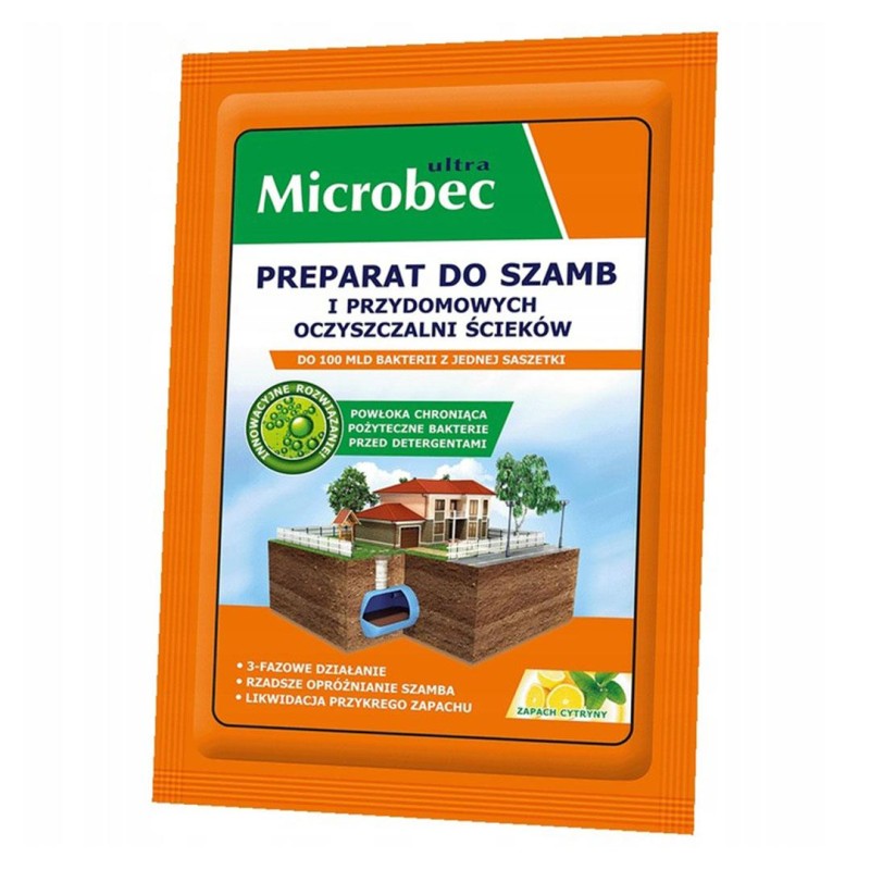 Preparat do szamb BROS Microbec Ultra 18x25 g cytrynowy B207