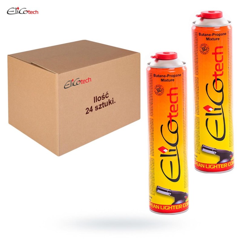 24xnabój gaz. propan-butan 600ml śrubowy ELICOtech