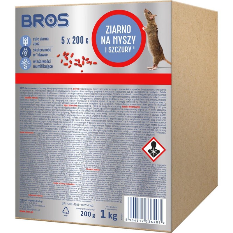 BROS granulat na myszy i szczury 1000g (5x200)