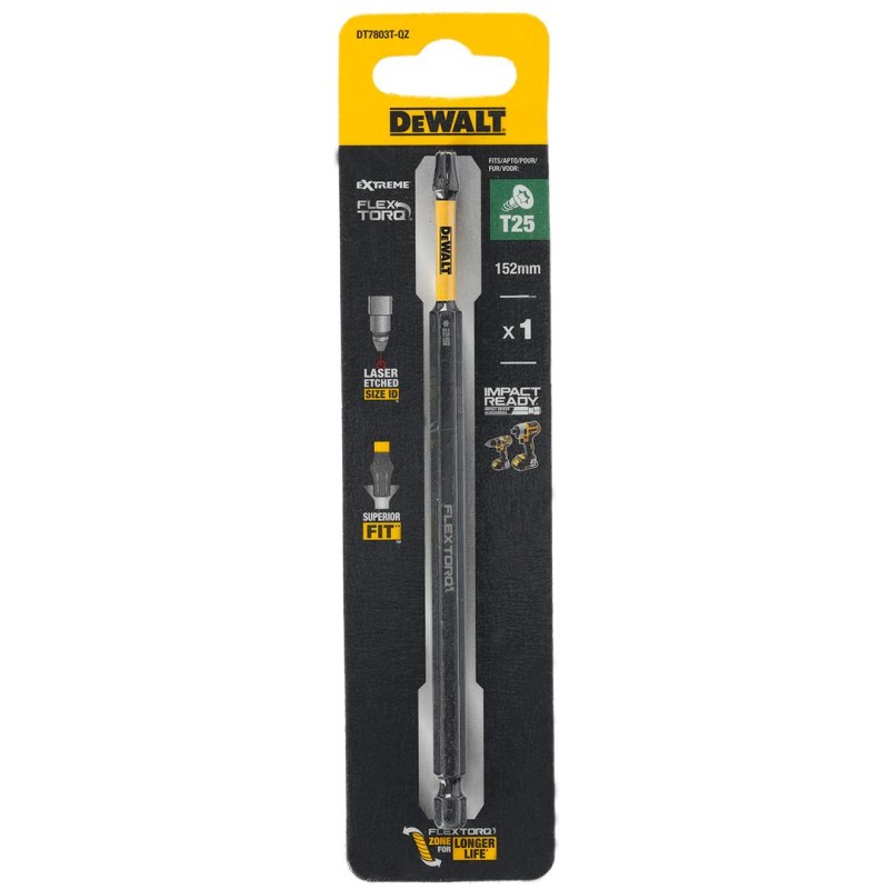 Końcówka bity udarowe do wkrętarki, zakrętarki DeWALT DT7803T T25x152mm EXTREME IMPACT TORSION