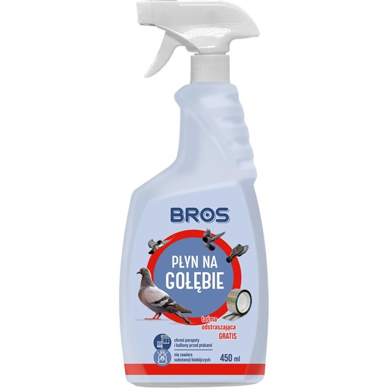 Płyn odstraszający gołębie 450ml + taśma BROS