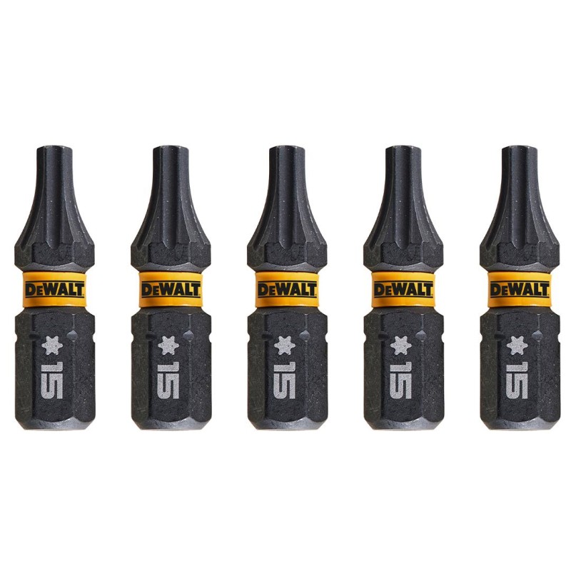 Zestaw bitów udarowych DeWALT DT7380T Impact Torsion T15 25mm 5 sztuk