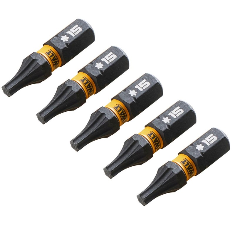 Zestaw bitów udarowych DeWALT DT7380T Impact Torsion T15 25mm 5 sztuk
