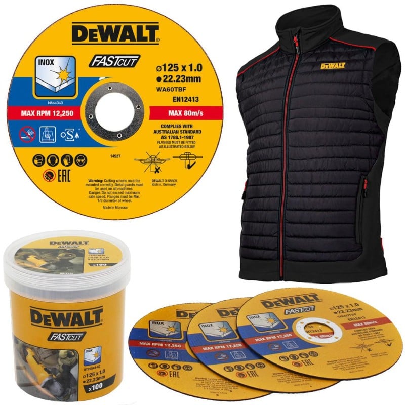 100 tarcz INOX 125x1mm DeWALT DT20540 +bezrękawnik