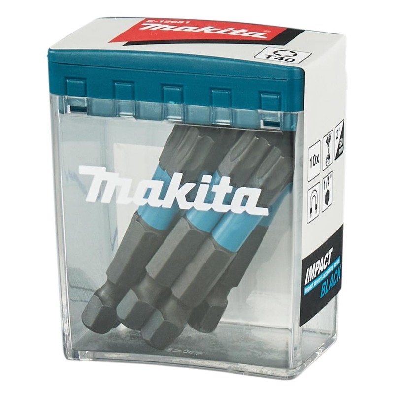 Zestaw 10 szt. końcówek udarowych TORX T40/50mm, Makita E-12681 Impact Black