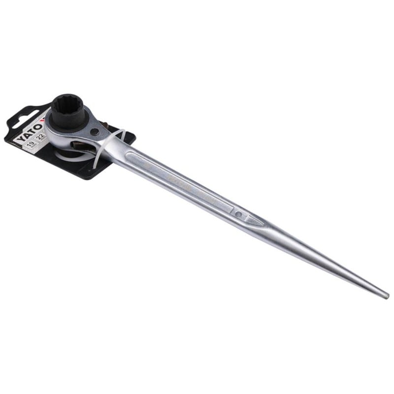 Dwustronny klucz nasadkowy z grzechotką YATO YT-4937 19x22mm 32T