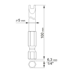 Bity długie YATO YT-0498 1/4’’ Spanner nr.4x100mm nr.8x100m 2 szt.