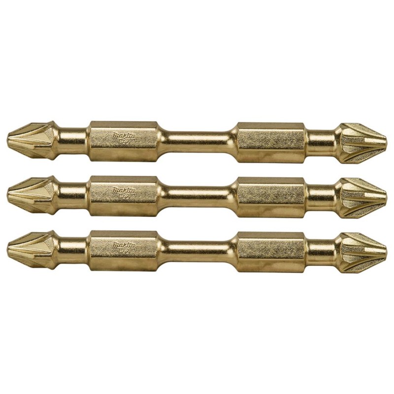 Zestaw 3 bitów udarowych dwustronnych Makita B-45222, PZ2 IMPACT GOLD 1/4'' 65mm