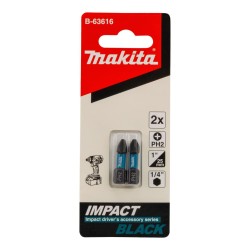 Zestaw 2 szt. końcówek udarowych Philips PH2/25mm, Makita B-63616 Impact Black