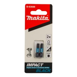 Zestaw 2 szt. końcówek udarowych TORX T25/25mm, Makita B-63688 Impact Black
