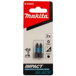 Zestaw 2 szt. końcówek udarowych Philips PH1/25mm, Makita B-63600 Impact Black