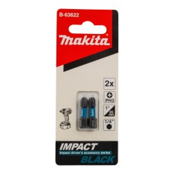 Zestaw 2 szt. końcówek udarowych Philips PH3/25mm, Makita B-63622 Impact Black