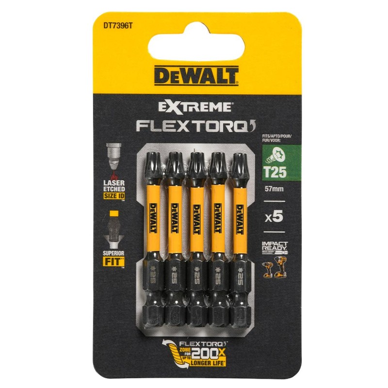 Bit udarowy T25 x 50mm 5szt Impact Torsion DEWALT