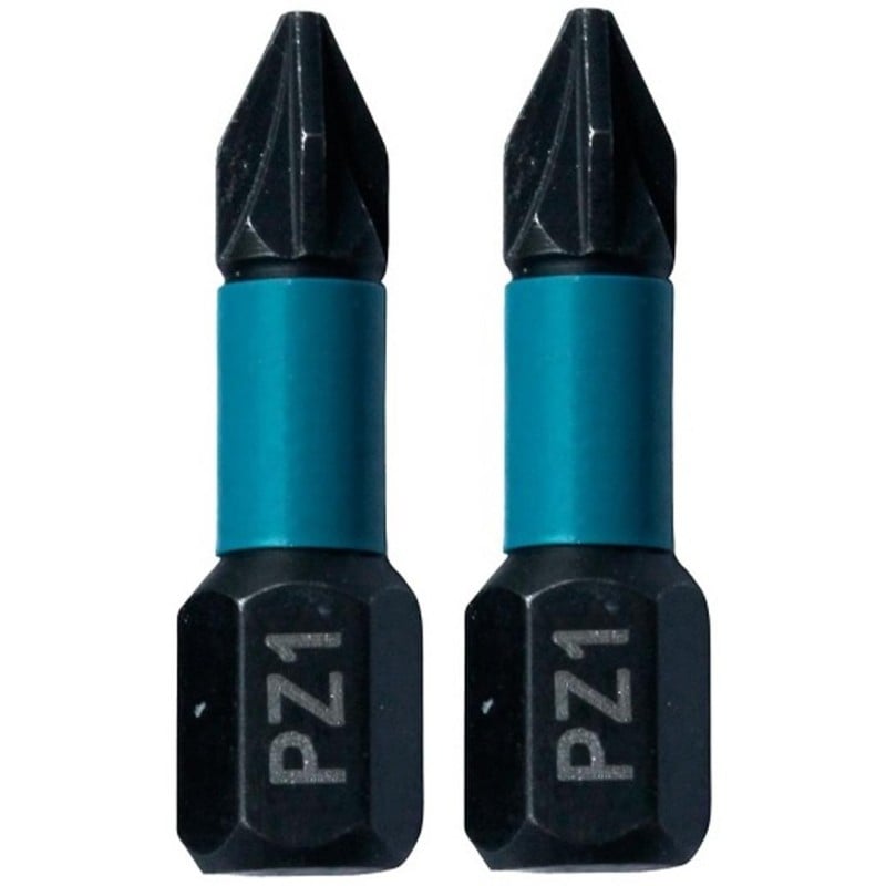 Zestaw 2 szt. końcówek udarowych POZIDRIV PZ1/25mm, Makita B-63638 Impact Black