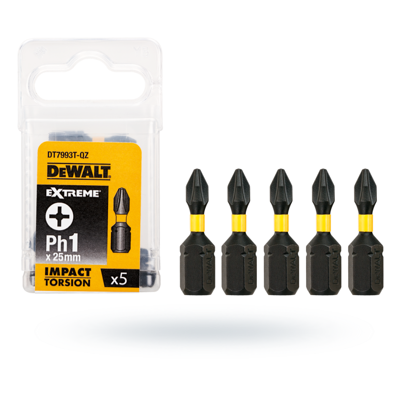 Końcówka śru Ph1 x 25mm udar 5szt DEWALT TORSION