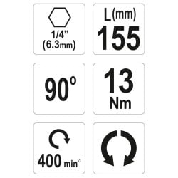 Głowica kątowa, adapter do wkrętarki YATO YT-04631