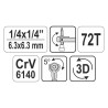 Grzechotka 1/4'' 2w1 obrotowa głowica YATO YT-03311