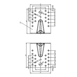 Kątownik ciesielski z przetłoczeniem KP2 105x105x90x2,5mm wzmocniony 20 szt.