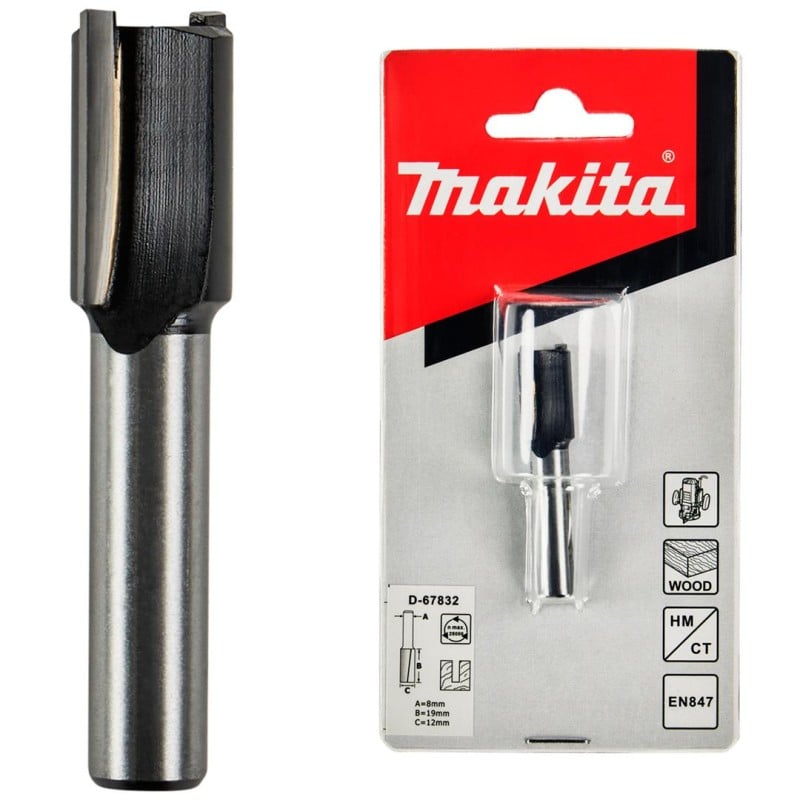 Frez prosty palcowy 12mm 2 ostrza Makita D-67832
