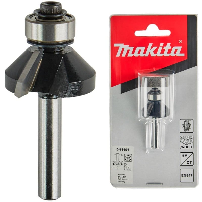 Frez do fazowania 45° z łożyskiem Makita D-68694
