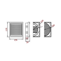 Kratka wentylacyjna KR Ø150mm DOSPEL 007-0319, brązowa