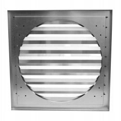 Kratka wentylacyjna z żaluzją metalowa wywiewna 500x500mm fi400mm srebrna