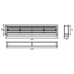 Kratka drzwiowa KD 70×450 DOSPEL 007-1491, biała