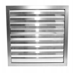 Kratka wentylacyjna z żaluzją metalowa wywiewna 350x350mm fi250mm srebrna