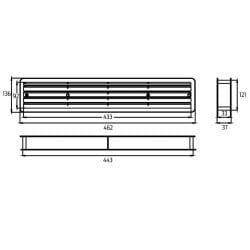 Kratka drzwiowa KD 90×445 DOSPEL 007-1490, biała