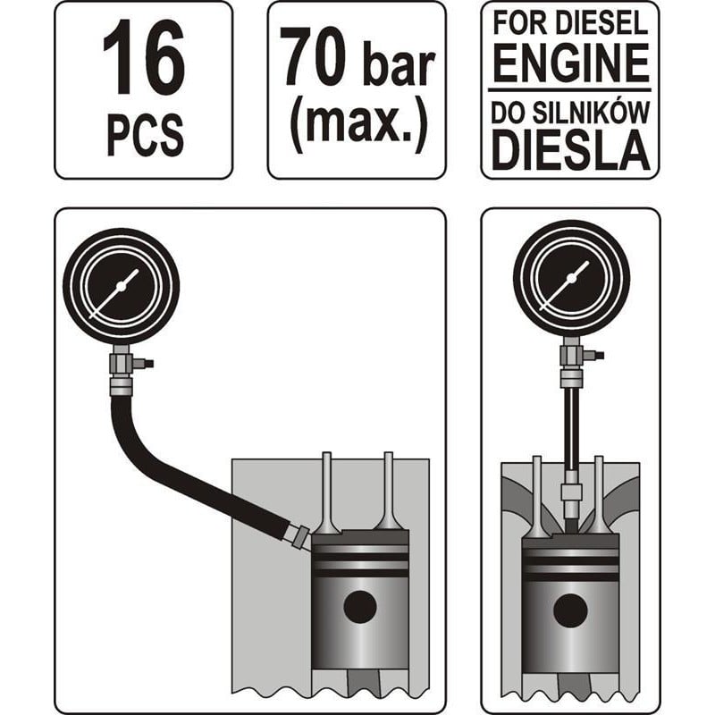Miernik ciśnienia sprężania DIESEL 16cz