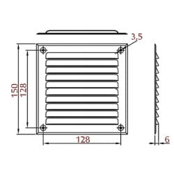 Kratka wentylacyjna aluminiowa D/AKK 175x175mm DOSPEL 007-1239, srebrny