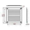 Kratka wentylacyjna aluminiowa D/AKK 175x175mm DOSPEL 007-1239, srebrny