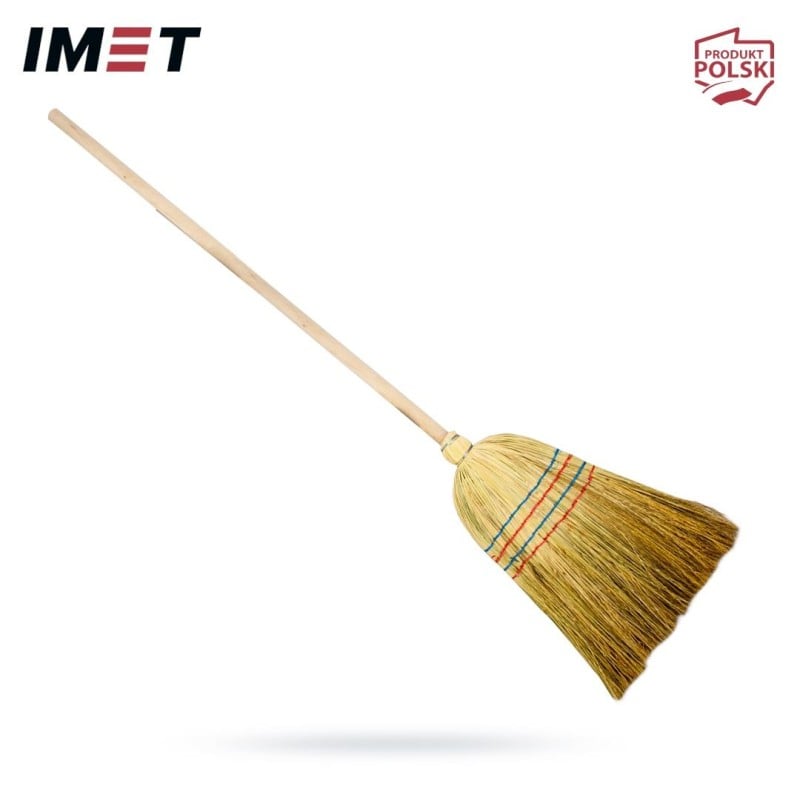Miotła IMET 01261 żółta trawa z trzonkiem