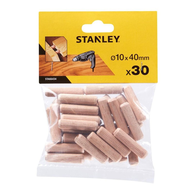 Kołek meblowy drewniany STANLEY 10 mm x 40 mm 30szt. STA66434