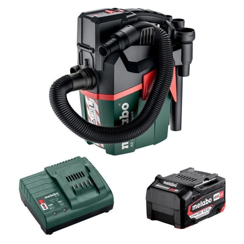Odkurzacz Metabo AS 18 L PC Compact / 602028850 18V 1x5,2Ah 6l 120mbar kl. L