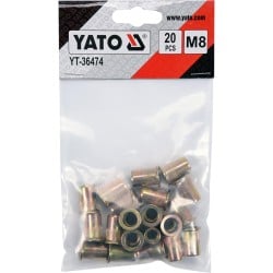 Nitonakrętki stalowe M8 20 sztuk YATO