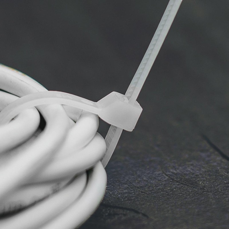 Zaciskowe opaski plastikowe Bradas TS1148250N 250x4,8mm białe 100 szt.