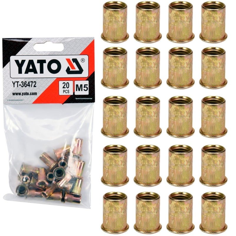 Nitonakrętki stalowe M5 20 sztuk YATO