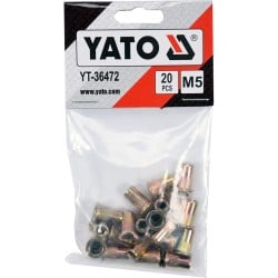 Nitonakrętki stalowe M5 20 sztuk YATO