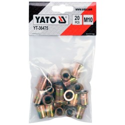Nitonakrętki stalowe M10 20 sztuk YATO