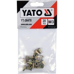 Nitonakrętki stalowe M3 20 sztuk YATO