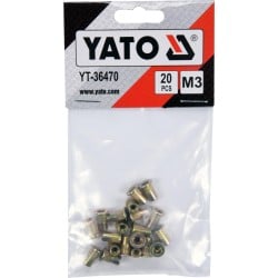 Nitonakrętki stalowe M3 20 sztuk YATO