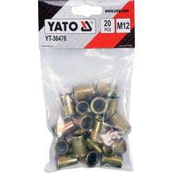 Nitonakrętki stalowe M12 20 sztuk YATO