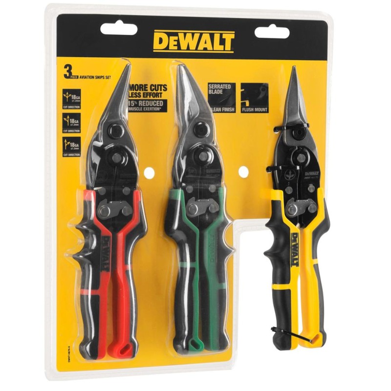 Nożyce do blachy zestaw 3 szt. DeWALT DWHT14676-0
