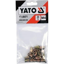 Nitonakrętki stalowe M4 20 sztuk YATO