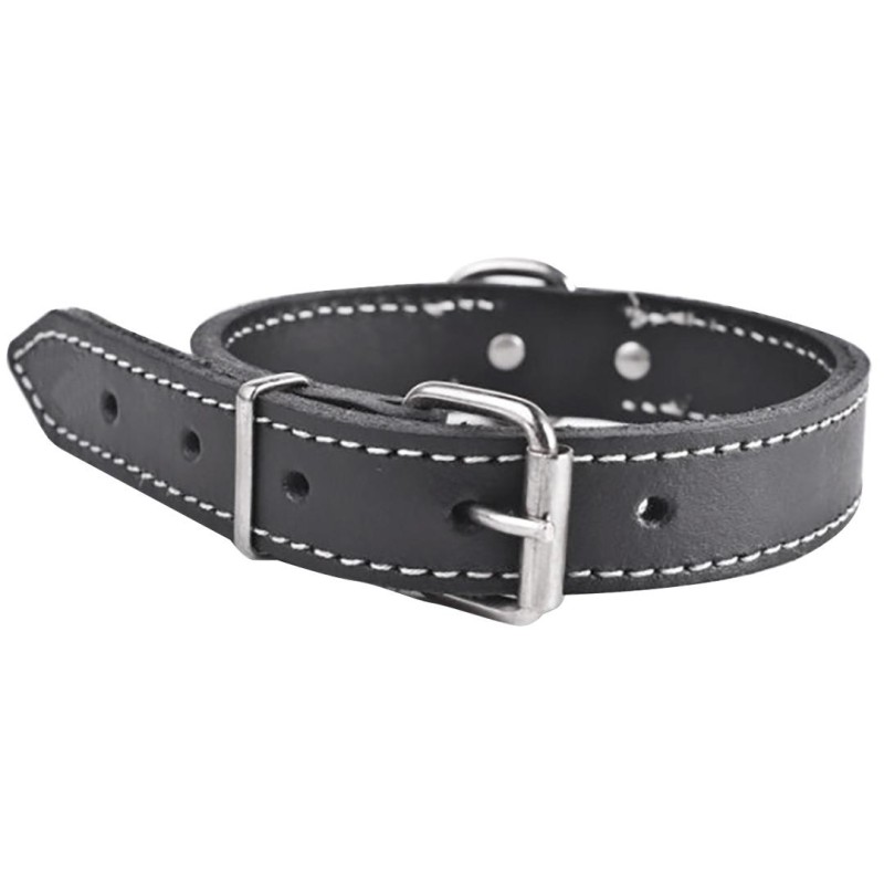 Obroża 2-razy szyta 20mm x 550mm CZARNA