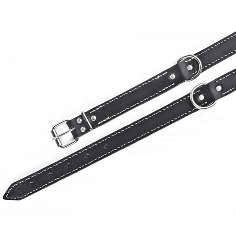 Obroża 2-razy szyta 20mm x 550mm CZARNA